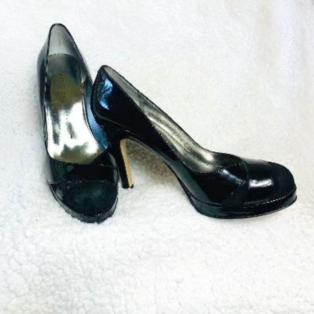 Marc Fisher Black Patent Leather Suede Pumps